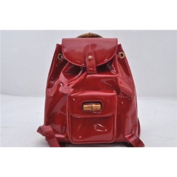 Tom Ford, Gucci, red enamel leather, messenger bag/backpack main image 9